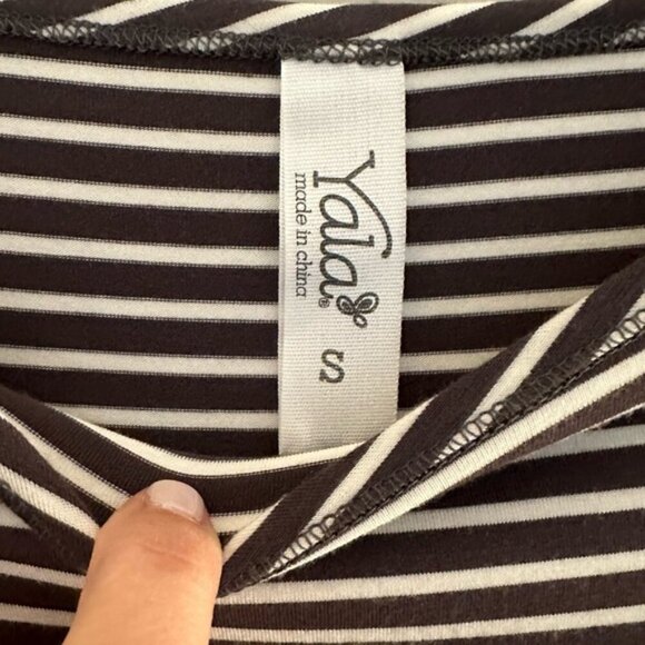 Yala | Gray And White Stripe Shift Dress Size Small - Picture 7 of 7